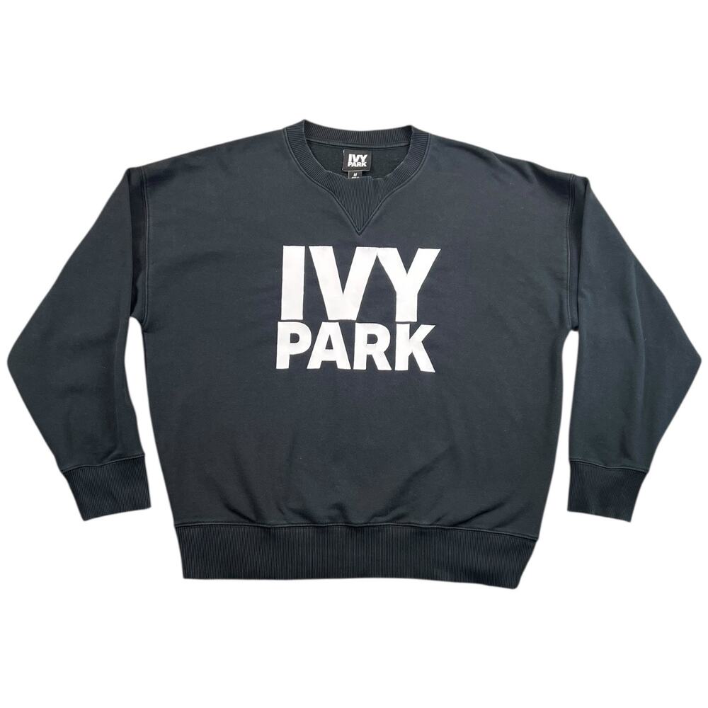 Ivy Park Black Logo Crewneck Sweatshirt Pullover Streetwear Medium